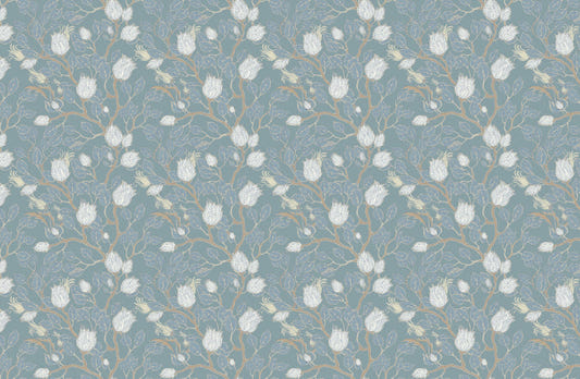 Pale Color Turquoise Vintage Wallpaper