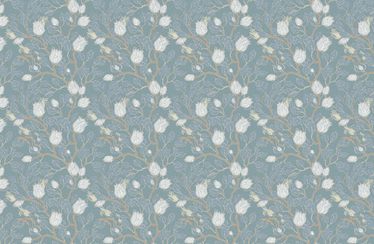 Pale Color Turquoise Vintage Wallpaper