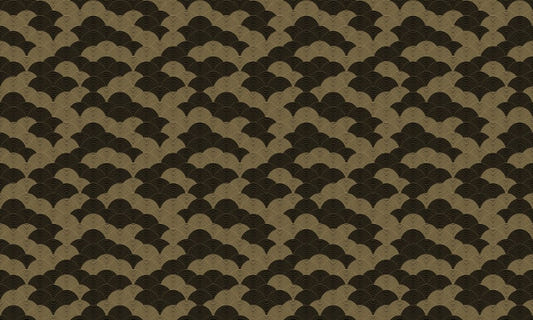 Gold Black Color Circular Pattern Wallpaper