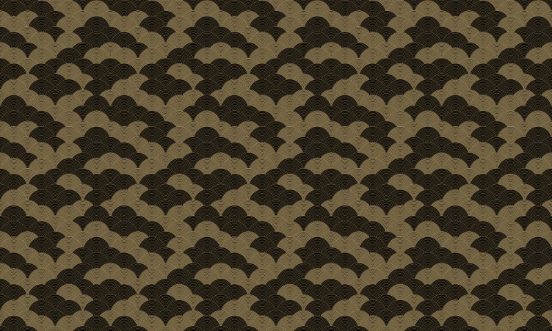 Gold Black Color Circular Pattern Wallpaper