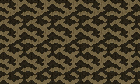Gold Black Color Circular Pattern Wallpaper
