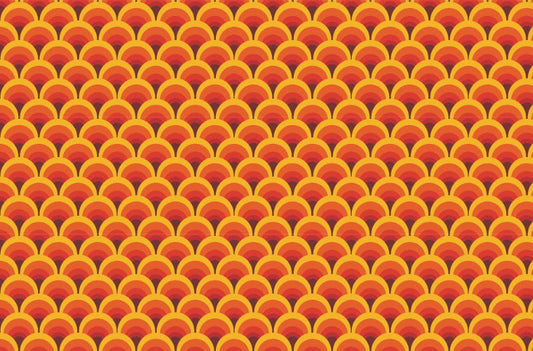 Orange Ocean Wave Geometric Wallpaper