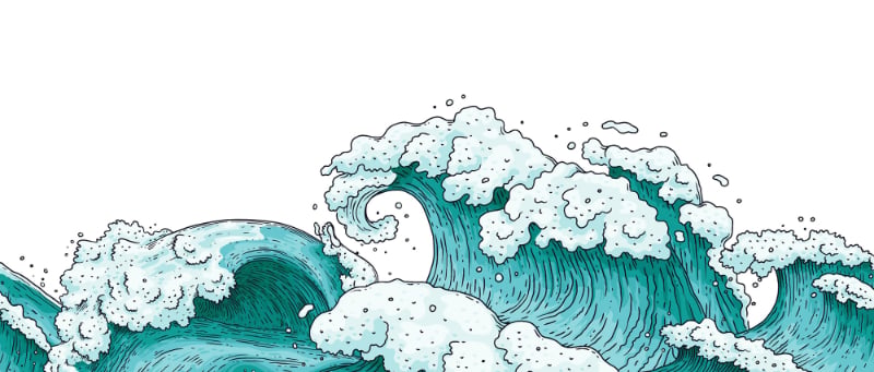 Ocean Waves Abstract Wallpaper Murals