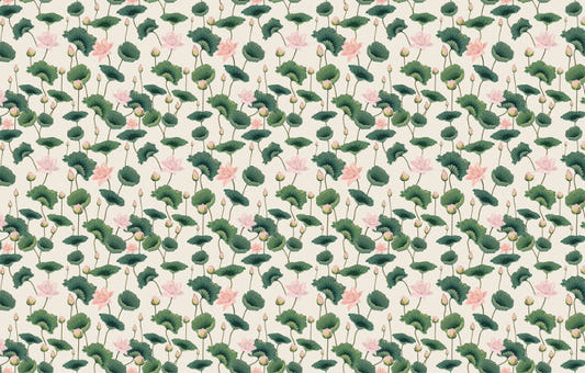 Lotus pattern Wallpaper Mural