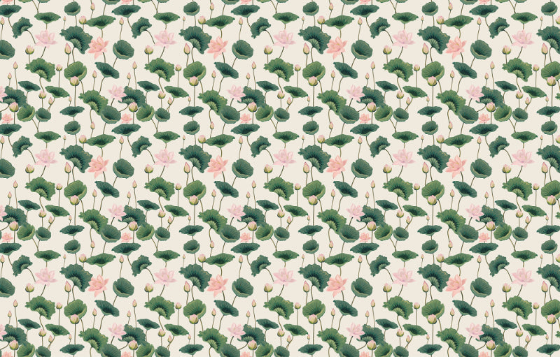 Lotus pattern Wallpaper Mural