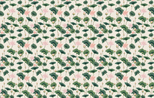 Lotus pattern Wallpaper Mural