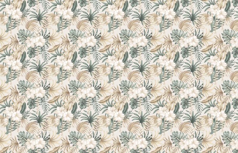 Colorful Tropical Palm Green Leaves Wallpaper