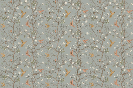 Flowers Bird Vintage Wallpaper for Walls