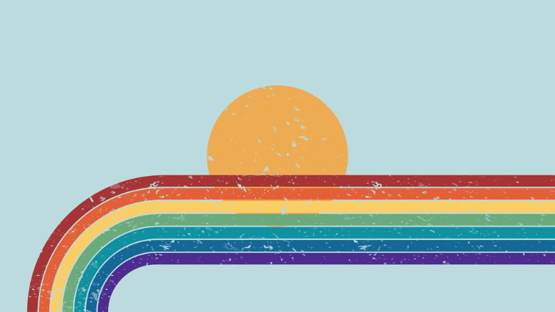 Vibrant Rainbow Stripe Wallpaper in your room — zoomed