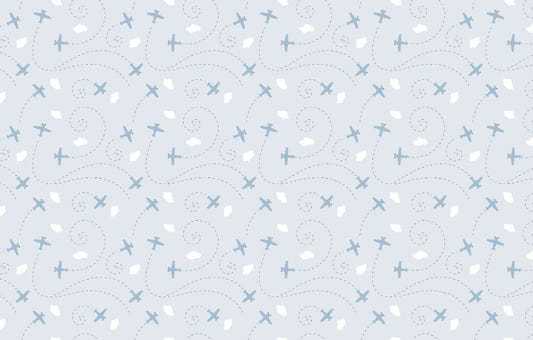 Blue Plane and Clouds Wallpaper