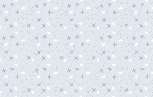 Blue Plane and Clouds Wallpaper