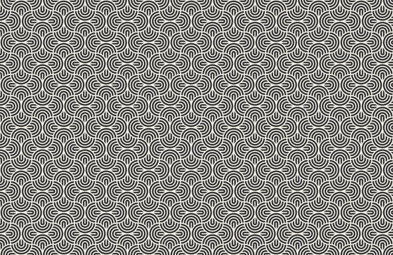 Black Art Deco Geometric Striped Wallpaper