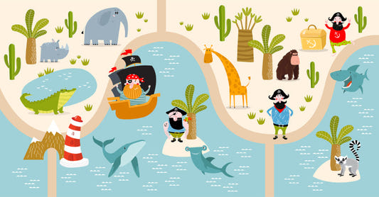 Jungle-inspired Maze Pirates Wallpaper for Kids