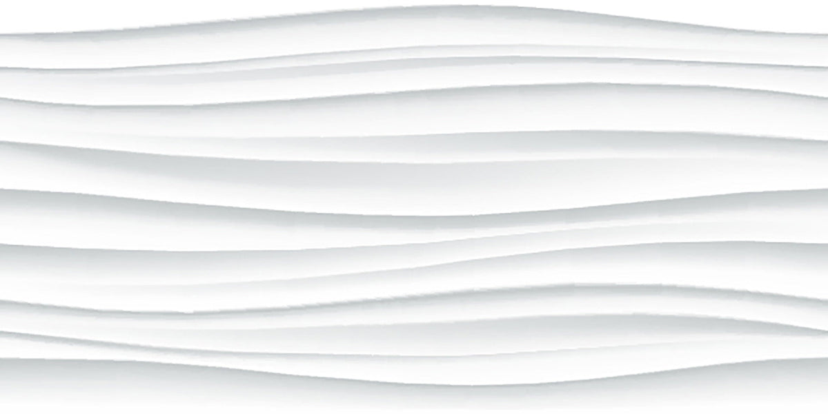 Abstract White Waves Wallpaper Mural in your room — zoomed
