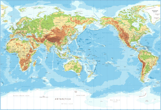 Captivating Pacific View World Map Wallpaper