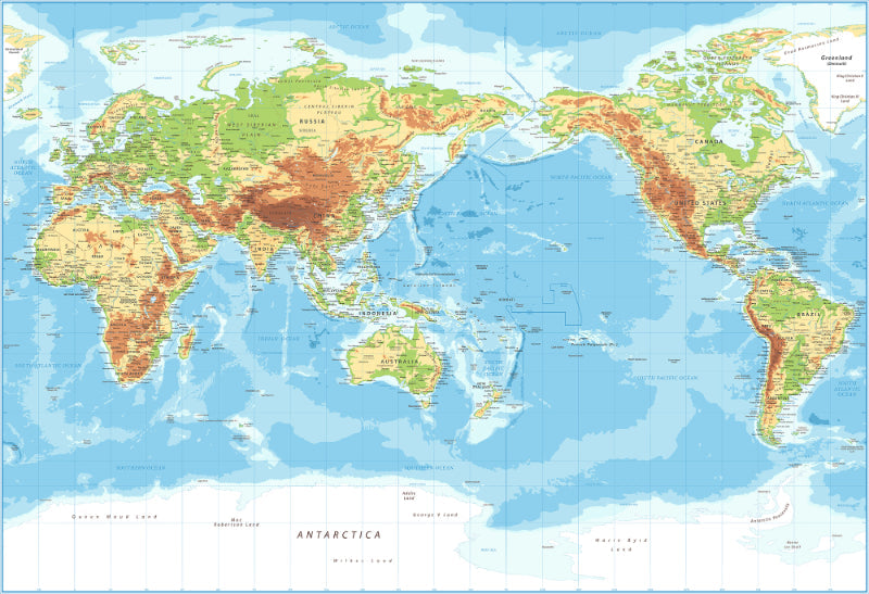 Captivating Pacific View World Map Wallpaper