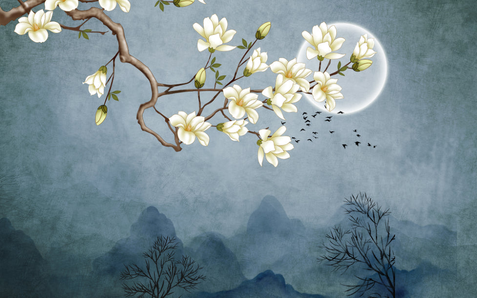 Blue Moon's Stunning White Wallpaper Murals