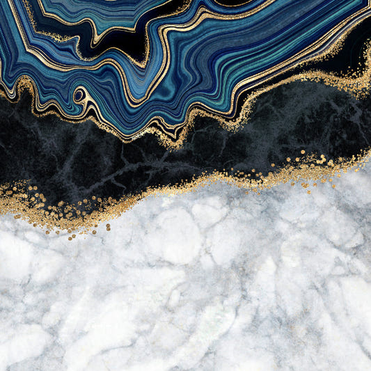 Blue Agate White Marble Wallpaper