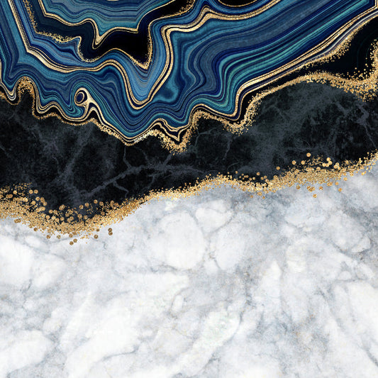 Blue Agate White Marble Wallpaper