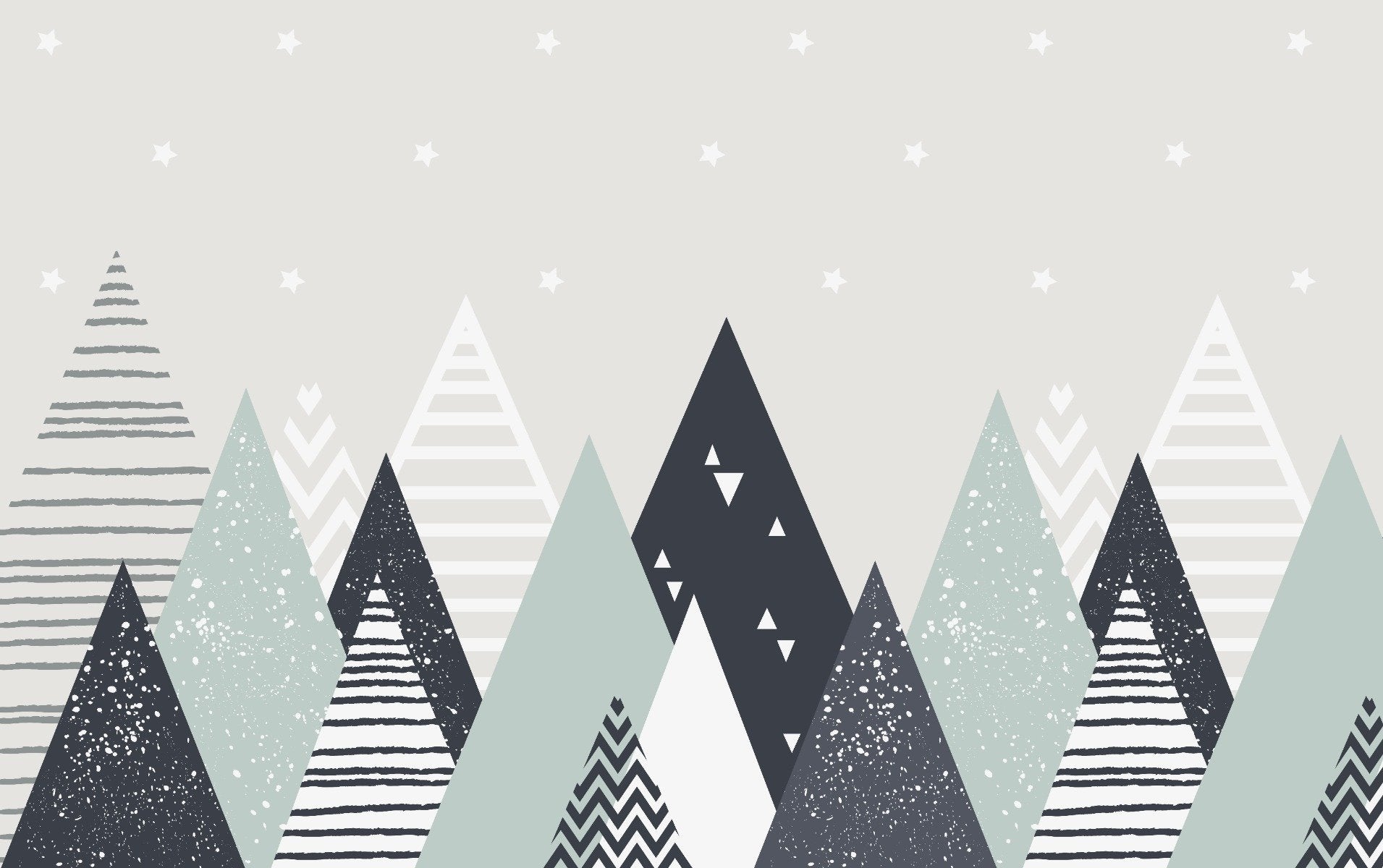 Scandinavian Mountain Kids Room Wallpaper