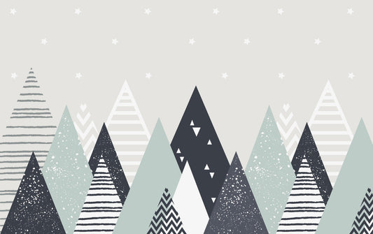 Scandinavian Mountain Kids Room Wallpaper