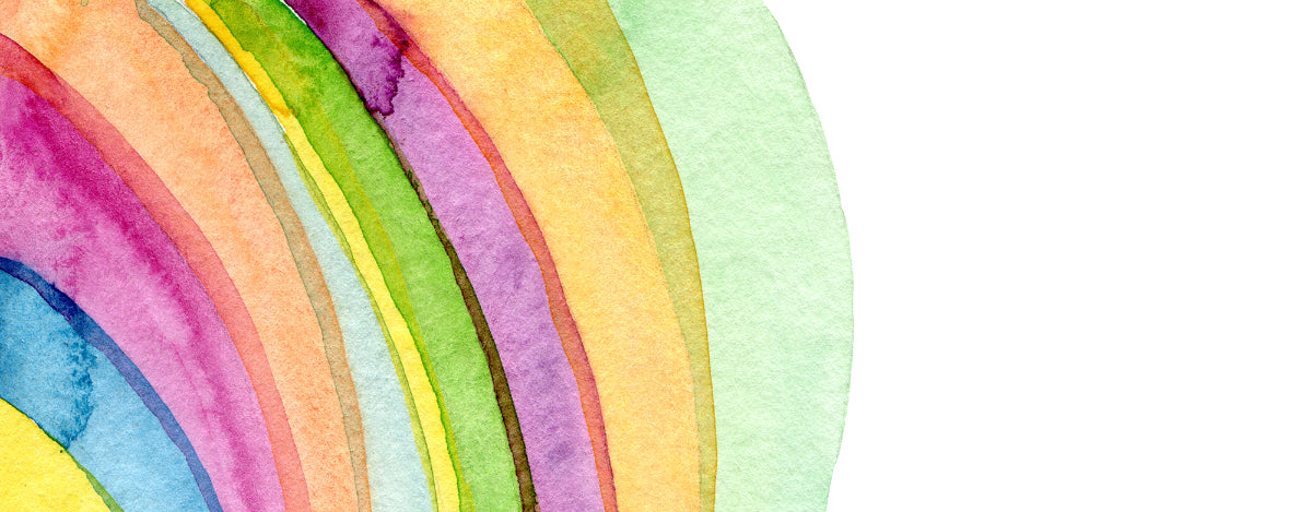 Watercolor Rainbow Color Strokes Mural