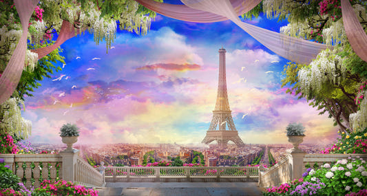 Eiffel Tower Sunset Wallpaper Murals