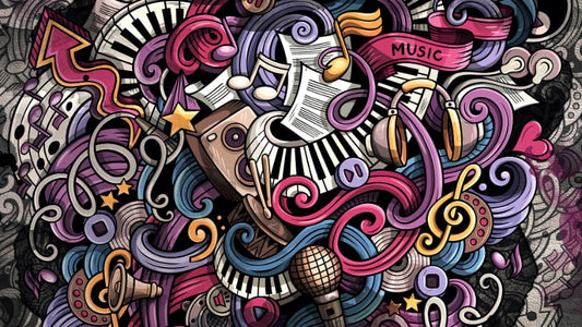 Musical Doodles Graffiti Wallpaper