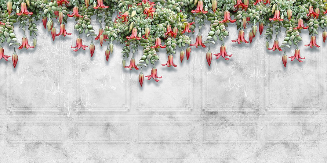 Watercolor Hanging Floral Wallpaper Murals