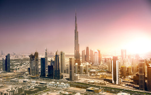 Dubai Sunset City View Wallpaper Murals