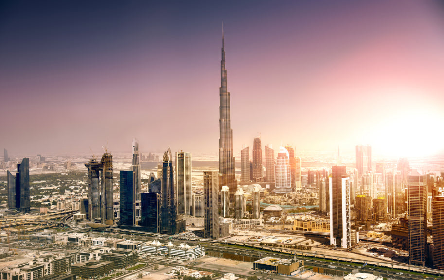 Dubai Sunset City View Wallpaper Murals