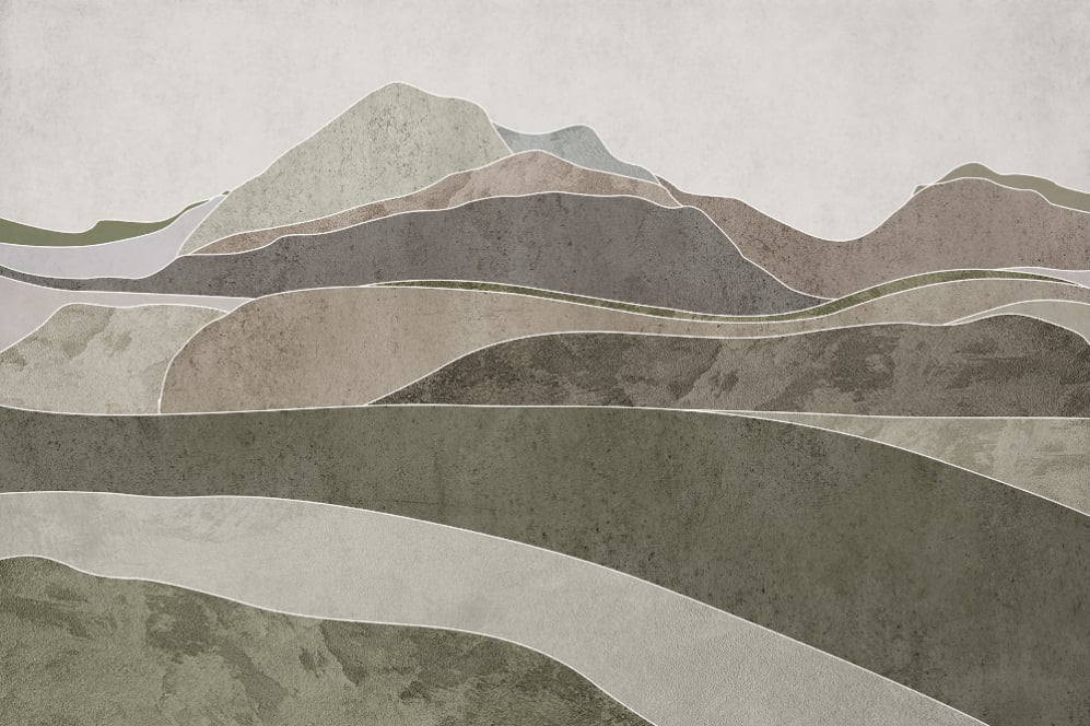 Wavy Hills Wallpaper Murals in your room — zoomed