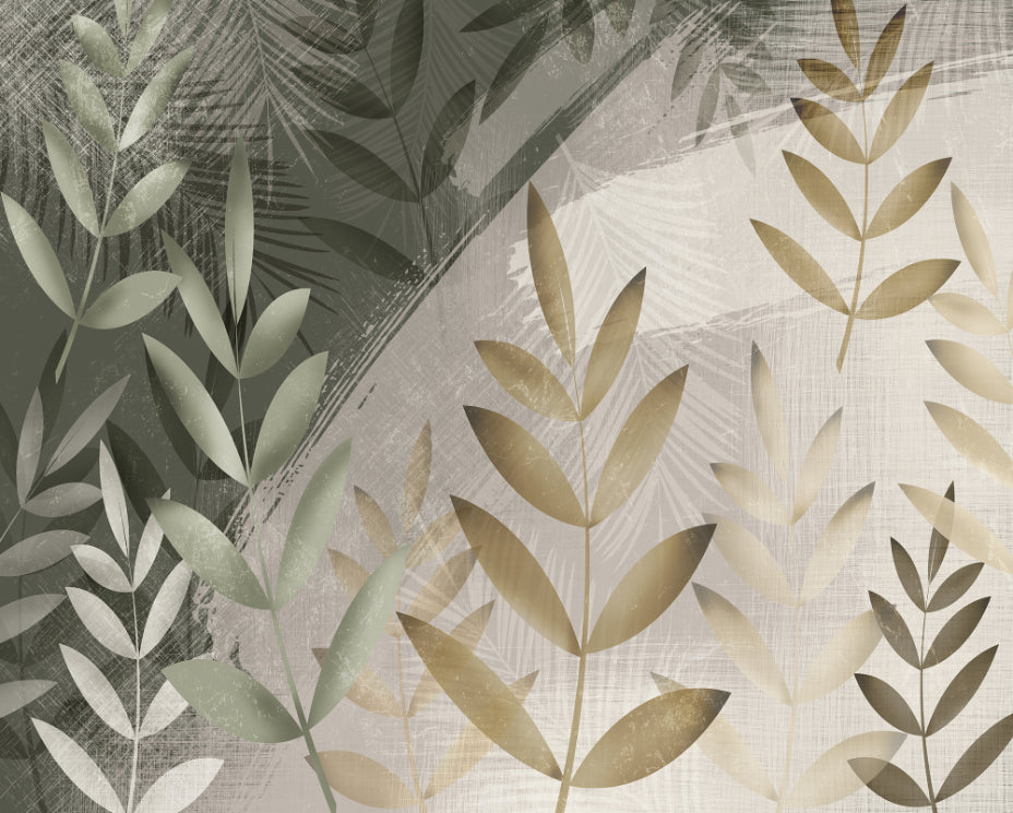 Green Beige Peel & Stick Wallpaper in your room — zoomed