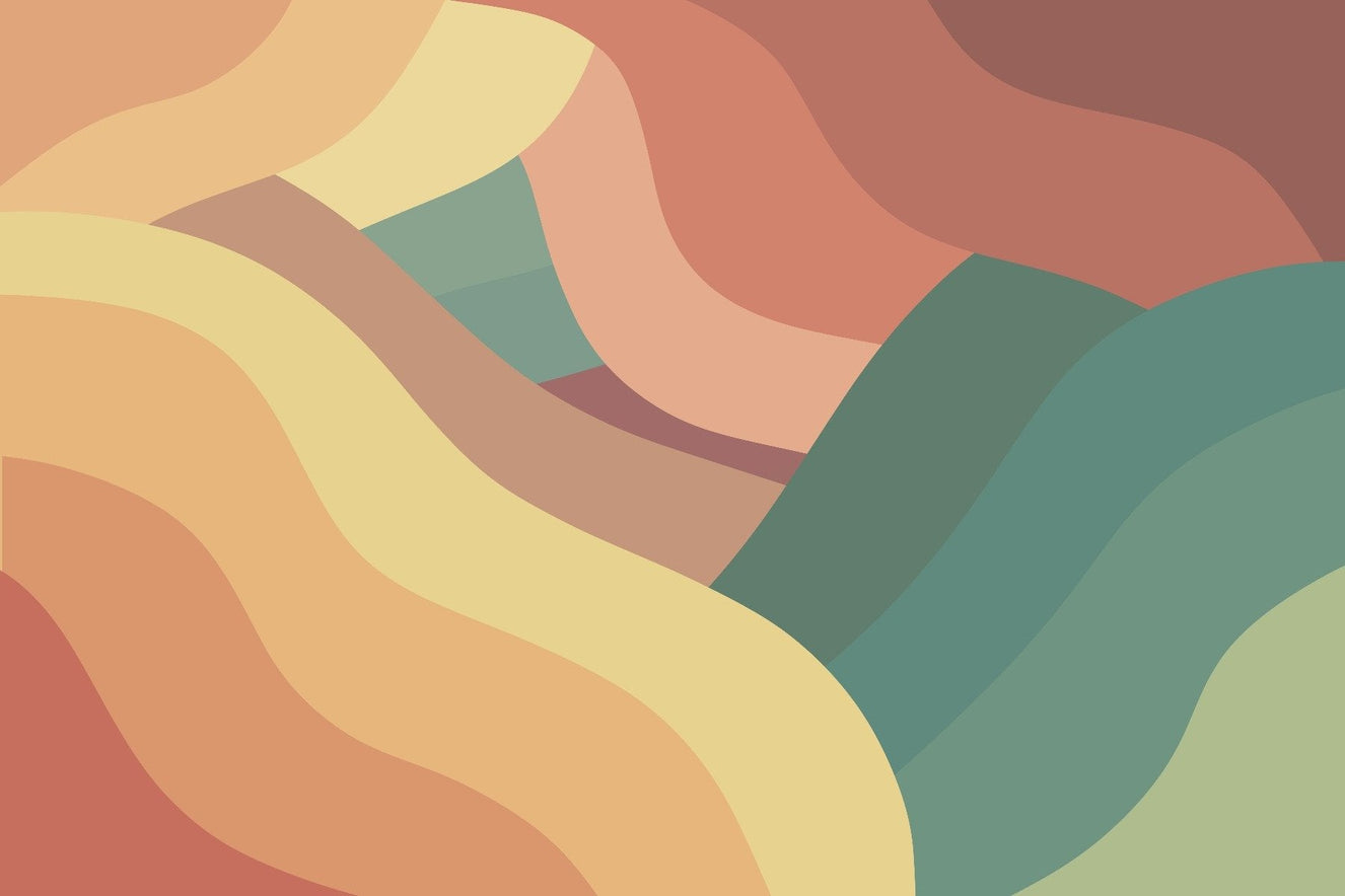 Multicolor Wavy Retro Wallpaper Wall Murals