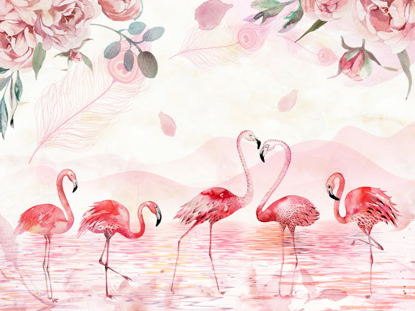 Flamingo Peel and Stick Wallpaper