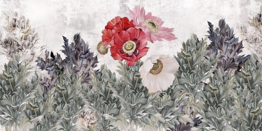 Watercolor Poppies Wallpaper Mural