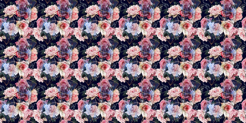 Flower Gold Lines Wallpaper in your room — zoomed