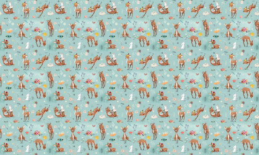 Little Deer and Hare Kids Room Wallpaper