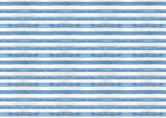 Blue and White Horizontal Stripes Wallpaper