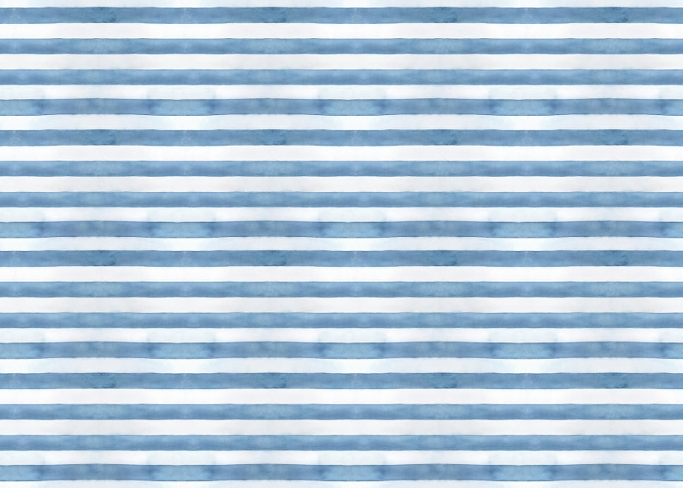 Blue and White Horizontal Stripes Wallpaper