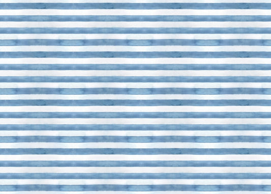 Blue and White Horizontal Stripes Wallpaper