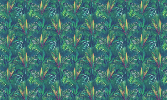 Watercolour Hand Drawn Tropical Leaves Wallpaper