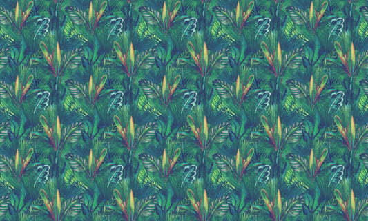 Watercolour Hand Drawn Tropical Leaves Wallpaper