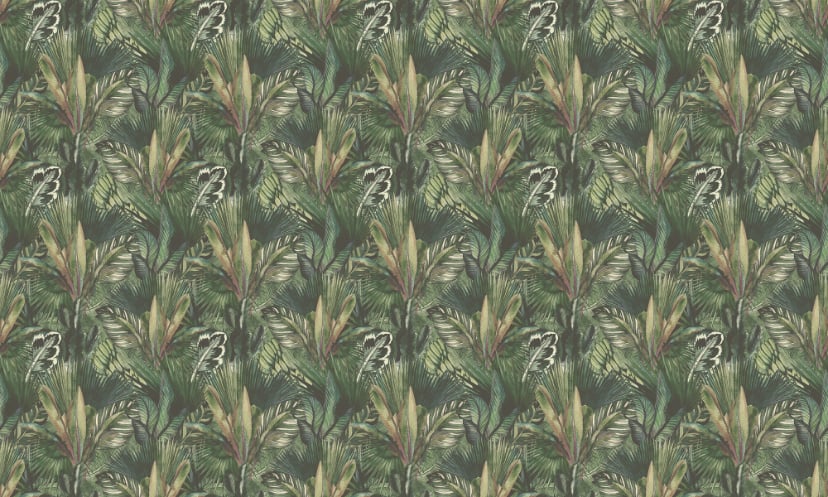 Tropical Leaves Hand Drawn Watercolor Wallpaper