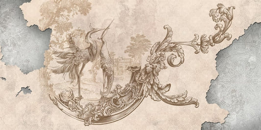 Beige Rococo Vintage Wallpaper Murals