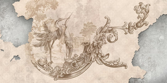 Beige Rococo Vintage Wallpaper Murals