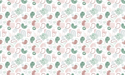 Watercolor Tile Geometric Repeat Pattern Wallpaper