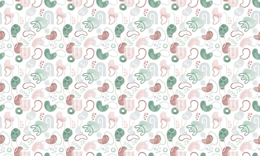 Watercolor Tile Geometric Repeat Pattern Wallpaper
