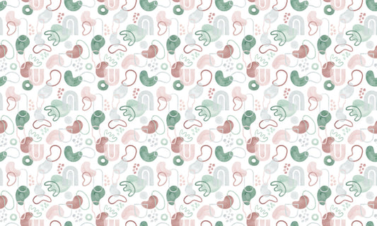 Watercolor Tile Geometric Repeat Pattern Wallpaper