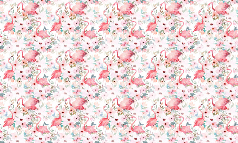 Pink Flamingo Watercolor Wallpapers in your room — zoomed